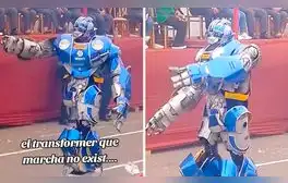 Senati presentó su transformers en desfile y causa sensación en redes: “Senatinus Prime”