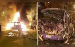 VMT: extorsionadores incendian bus de empresa Señor de Pachacamilla de la línea P por no pagar cupo
