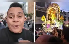 Venezolano participó por primera vez en procesión del Señor de los Milagros y sorprende con su reacción: “Pensé que iba a ser organizado”