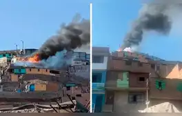 San Juan de Lurigancho: incendio de grandes proporciones afecta viviendas en Bayóvar