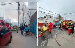 Fuerte incendio consume un inmueble en Breña: siniestro moviliza a 7 unidades de bomberos hacia la av. Arica
