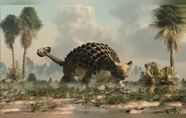 El anquilosaurio, un dinosaurio que poseía una cola en forma de maza, dejó rastros con huellas fosilizadas en Canadá.