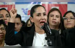 Gonzáles enfrentó a Noboa en los comicios de 2025, en medio de la ola de violencia ligada al narcontráfico en el país. Foto. AFP