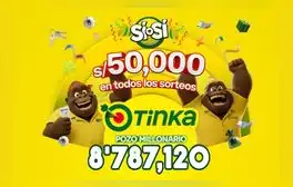 Resultados de La Tinka del domingo 25 de octubre: números ganadores, premios del Pozo Millonario, boliyapa, S/50.000 y más