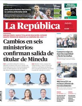 Edición Impresa - La Republica | Lima - Jueves 07 de Setiembre del 2023