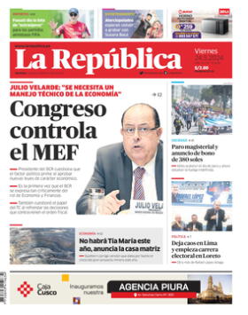 Edición Impresa - La Republica | Lima - Viernes 24 de Mayo del 2024