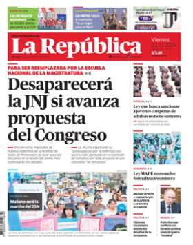 Edición Impresa - La Republica | Lima - Viernes 22 de Noviembre del 2024