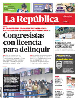 Edición Impresa - La Republica | Lima - Miercoles 21 de Mayo del 2025