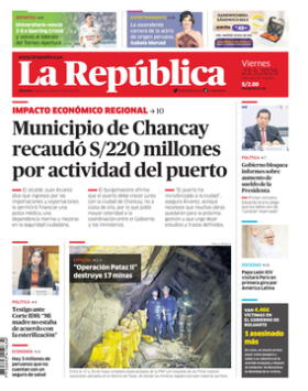 Edición Impresa - La Republica | Lima - Viernes 23 de Mayo del 2025