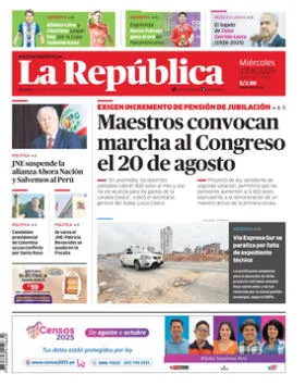 Edición Impresa - La Republica | Lima - Miercoles 13 de Agosto del 2025