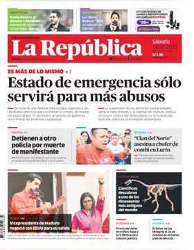 Edición Impresa - La Republica | Lima - Sabado 18 de Octubre del 2025