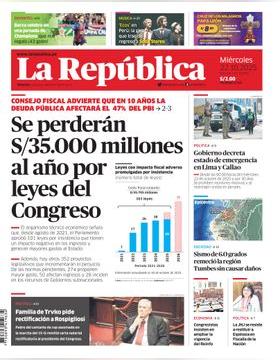 Edición Impresa - La Republica | Lima - Miercoles 22 de Octubre del 2025