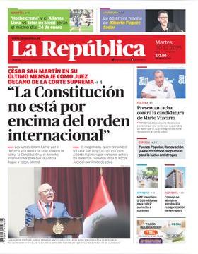 Edición Impresa - La Republica | Lima - Martes 30 de Diciembre del 2025