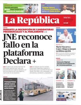Edición Impresa - La Republica | Lima - Martes 13 de Enero del 2026