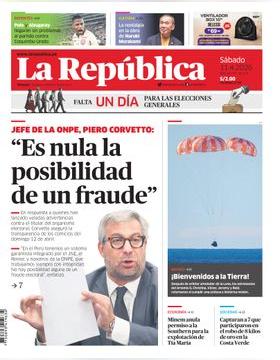 Edición Impresa - La Republica | Lima - Sabado 11 de Abril del 2026