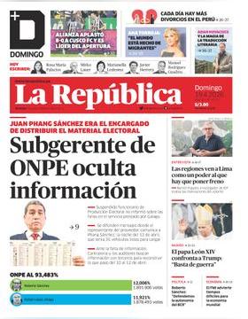 Edición Impresa - La Republica | Lima - Domingo 19 de Abril del 2026