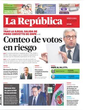 Edición Impresa - La Republica | Lima - Miercoles 22 de Abril del 2026