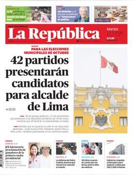 Edición Impresa - La Republica | Lima - Martes 12 de Mayo del 2026
