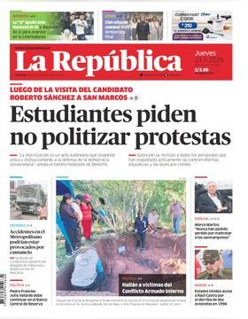 Edición Impresa - La Republica | Lima - Jueves 21 de Mayo del 2026