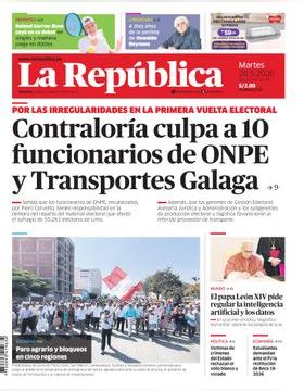 Edición Impresa - La Republica | Lima - Martes 26 de Mayo del 2026