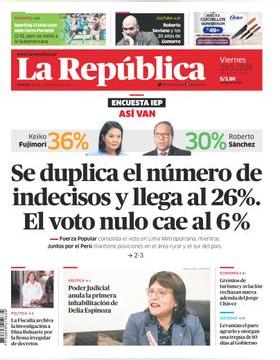 Edición Impresa - La Republica | Lima - Viernes 29 de Mayo del 2026