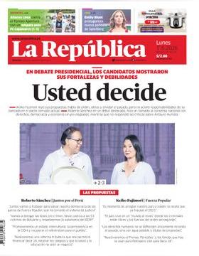 Edición Impresa - La Republica | Lima - Lunes 01 de Junio del 2026