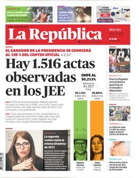 Edición Impresa - La Republica | Lima - Martes 09 de Junio del 2026