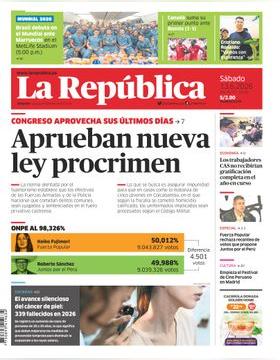 Edición Impresa - La Republica | Lima - Sabado 13 de Junio del 2026