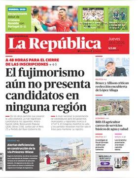 Edición Impresa - La Republica | Lima - Jueves 18 de Junio del 2026