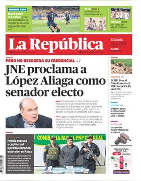 Edición Impresa - La Republica | Lima - Sabado 20 de Junio del 2026
