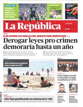 Edición Impresa - La Republica | Lima - Jueves 16 de Julio del 2026