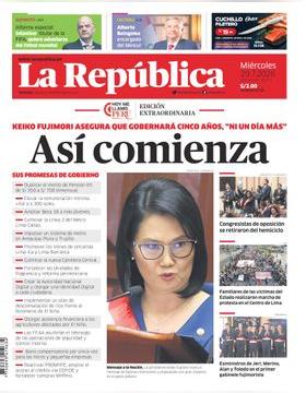 Edición Impresa - La Republica | Lima - Miercoles 29 de Julio del 2026