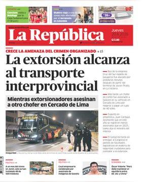 Edición Impresa - La Republica | Lima - Jueves 20 de Agosto del 2026