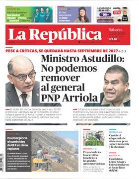 Edición Impresa - La Republica | Lima - Sabado 22 de Agosto del 2026