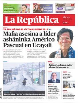Edición Impresa - La Republica | Lima - Martes 25 de Agosto del 2026
