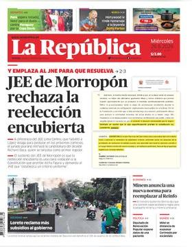 Edición Impresa - La Republica | Lima - Miercoles 26 de Agosto del 2026