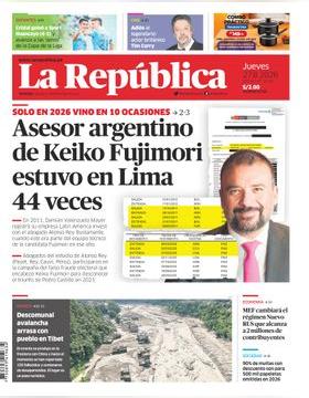 Edición Impresa - La Republica | Lima - Jueves 27 de Agosto del 2026