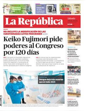 Edición Impresa - La Republica | Lima - Sabado 29 de Agosto del 2026