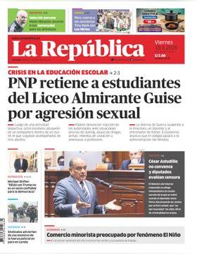 Edición Impresa - La Republica | Lima - Viernes 18 de Setiembre del 2026