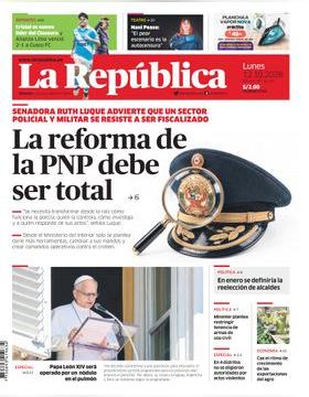 Edición Impresa - La Republica | Lima - Lunes 12 de Octubre del 2026