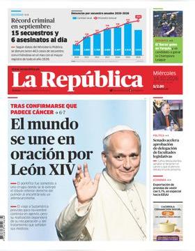 Edición Impresa - La Republica | Lima - Miercoles 14 de Octubre del 2026