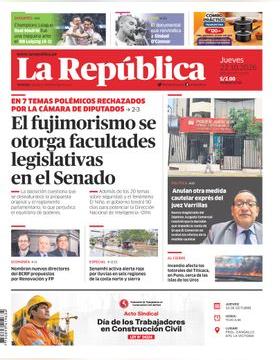 Edición Impresa - La Republica | Lima - Jueves 22 de Octubre del 2026