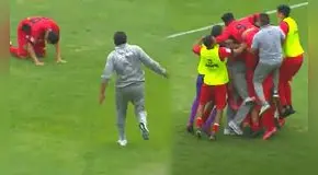 ‘Pepe’ Soto invadió la cancha en efusivo festejo por remontada del Aurich