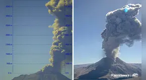 Volcán Ubinas tuvo dos explosiones sucesivas