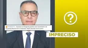 Foto difundida no corresponde al dirigente político Pedro Briones, asesinado en Ecuador