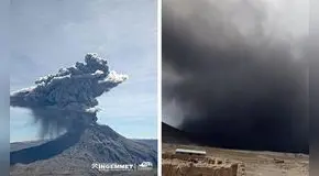 Cenizas y humo negro del volcán Ubinas llegaron hasta Arequipa