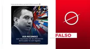 Es falso que la OEA reconociera que los resultados de las elecciones en Ecuador no son legales