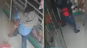 Dueño de botica defiende su negocio a escobazos de delincuentes armados y le rompen la cabeza en SMP
