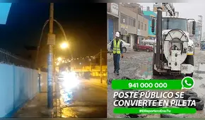 Reportero Ciudadano: Insólito, poste público se convierte en pileta