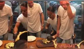 Franck Ribéry es criticado en Francia por comer filete bañado en oro [VIDEO]